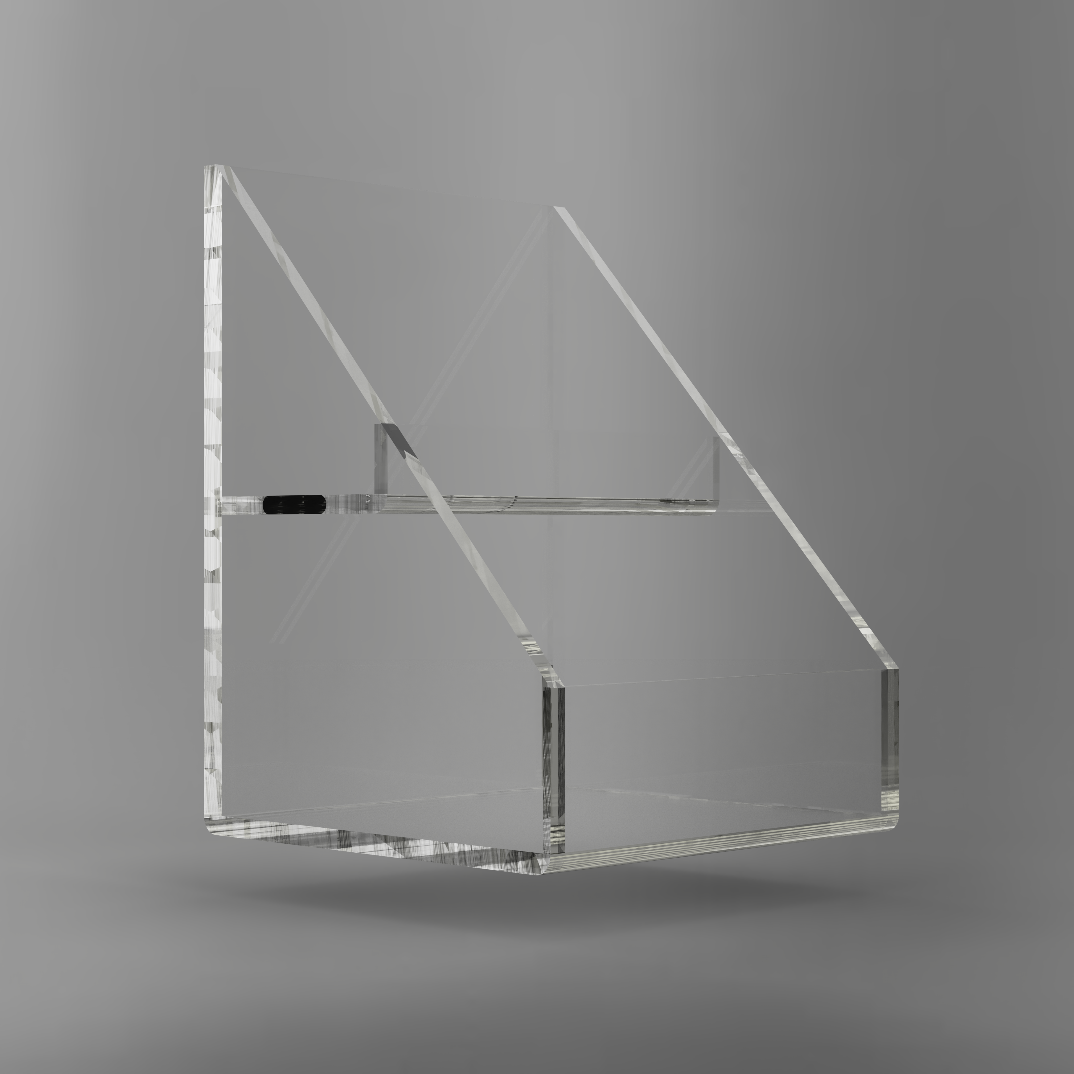 Orgstikla kaste/stends ar 2 plauktiem - Image 2